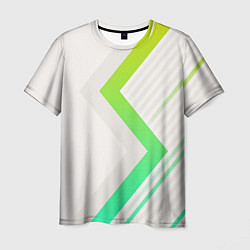 Мужская футболка Color white line green