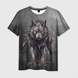 Мужская футболка The fierce wolf