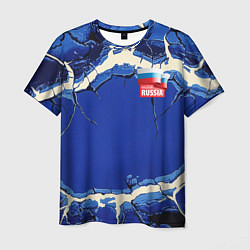 Мужская футболка Russia blue abstract