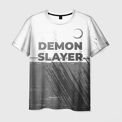 Мужская футболка Demon Slayer - white gradient посередине