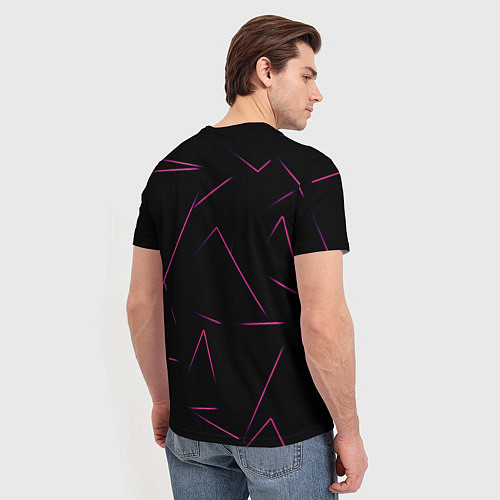 Мужская футболка Color pink line / 3D-принт – фото 4