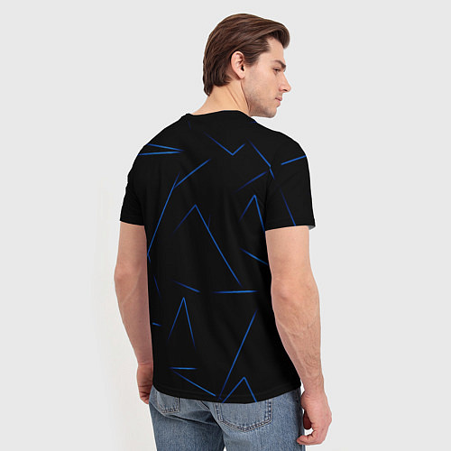 Мужская футболка Color blue line / 3D-принт – фото 4