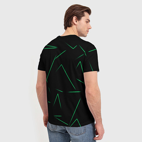 Мужская футболка Color light green line / 3D-принт – фото 4