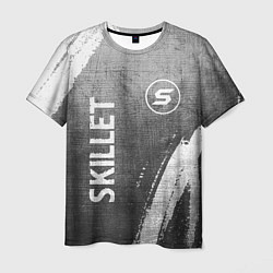 Мужская футболка Skillet - grey gradient вертикально