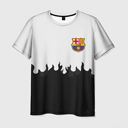 Мужская футболка Barcelona черный огонь