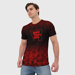 Футболка мужская GTA6 red poly, цвет: 3D-принт — фото 2