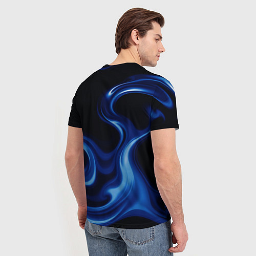 Мужская футболка Color blue smoke / 3D-принт – фото 4