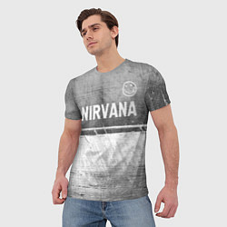 Футболка мужская Nirvana - grey gradient посередине, цвет: 3D-принт — фото 2
