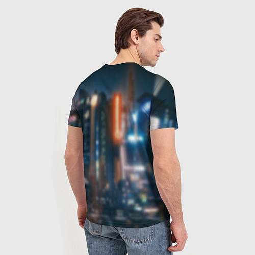 Мужская футболка Мужчина в стиле киберпанка / 3D-принт – фото 4