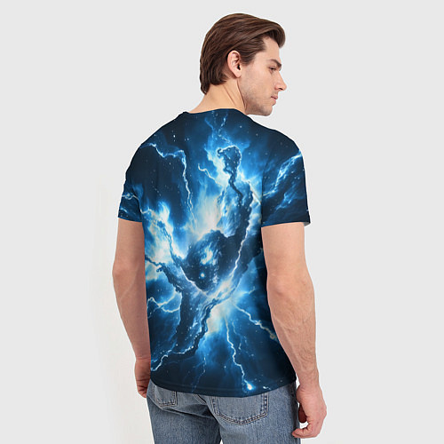 Мужская футболка Бело-синяя туманность / 3D-принт – фото 4