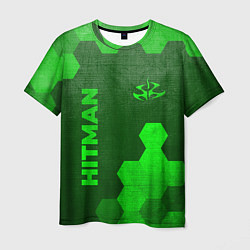 Мужская футболка Hitman - green gradient вертикально