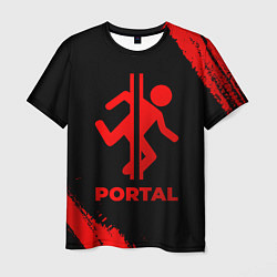 Мужская футболка Portal - red gradient