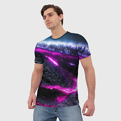 Футболка мужская Фентази город неон, цвет: 3D-принт — фото 2