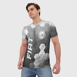 Футболка мужская Fiat - grey gradient вертикально, цвет: 3D-принт — фото 2