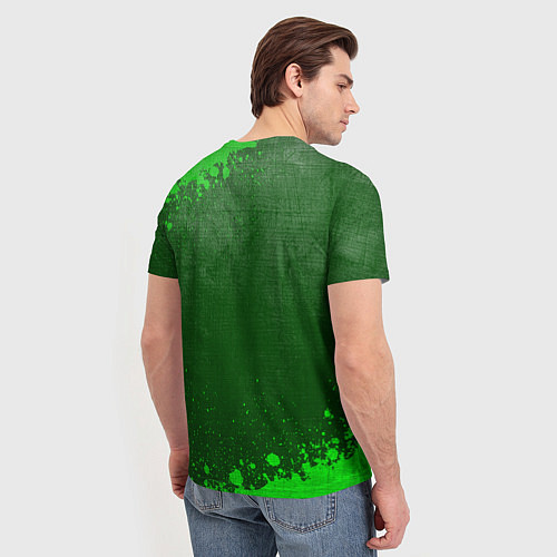 Мужская футболка Land Rover - green gradient / 3D-принт – фото 4