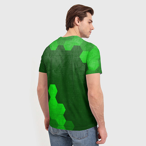 Мужская футболка Honda - green gradient вертикально / 3D-принт – фото 4