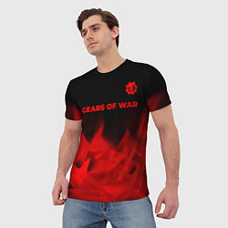 Футболка мужская Gears of War - red gradient посередине, цвет: 3D-принт — фото 2