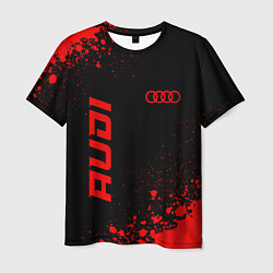 Мужская футболка Audi - red gradient вертикально