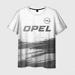 Мужская футболка Opel - white gradient посередине