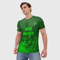 Футболка мужская Iron Maiden - green gradient посередине, цвет: 3D-принт — фото 2