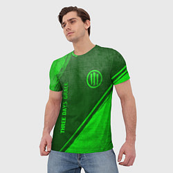 Футболка мужская Three Days Grace - green gradient вертикально, цвет: 3D-принт — фото 2