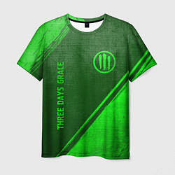 Футболка мужская Three Days Grace - green gradient вертикально, цвет: 3D-принт