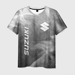 Мужская футболка Suzuki - grey gradient вертикально