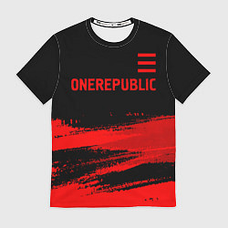 Мужская футболка OneRepublic - red gradient посередине