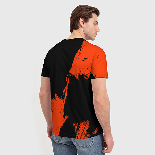 Мужская футболка Анахайм Дакс - оранжевая краска / 3D-принт – фото 4