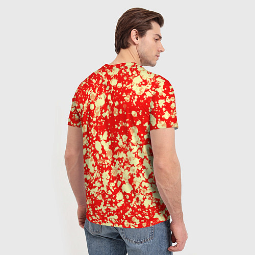 Мужская футболка Пятнистый красно-жёлтый / 3D-принт – фото 4