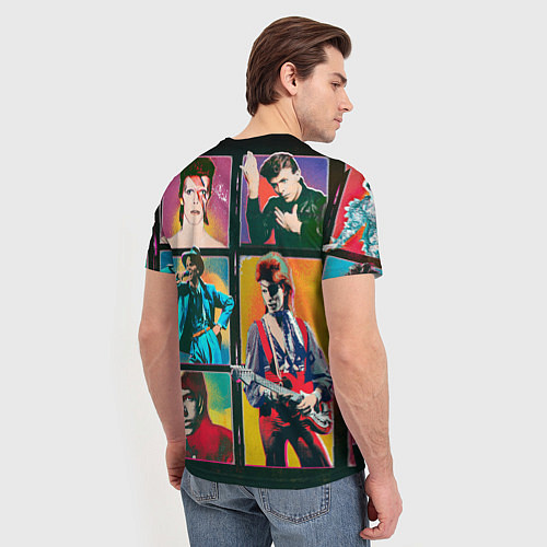 Мужская футболка David Bowie vintage collage / 3D-принт – фото 4