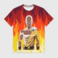 Футболка мужская Saitama in fire, цвет: 3D-принт