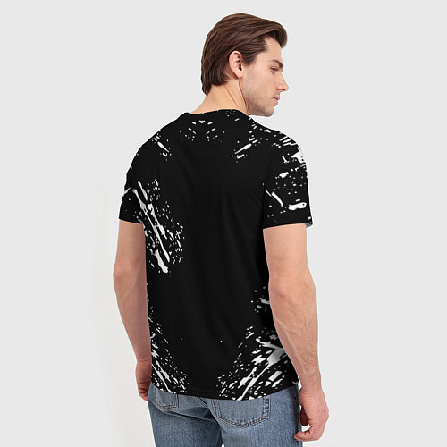 Мужская футболка Monster energy white splash / 3D-принт – фото 4