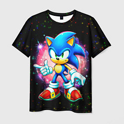 Мужская футболка Sonic in space