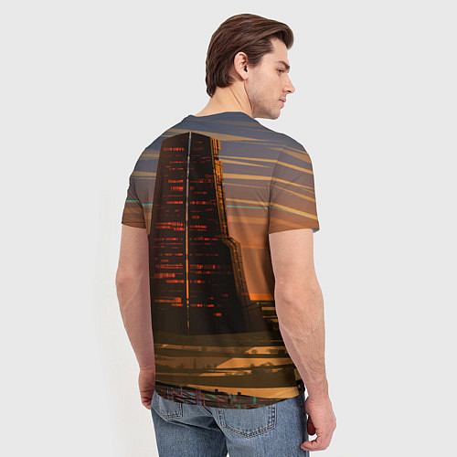 Мужская футболка Bones в халате с журавлями / 3D-принт – фото 4