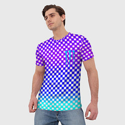 Футболка мужская Monster шахматная клетка градиент, цвет: 3D-принт — фото 2