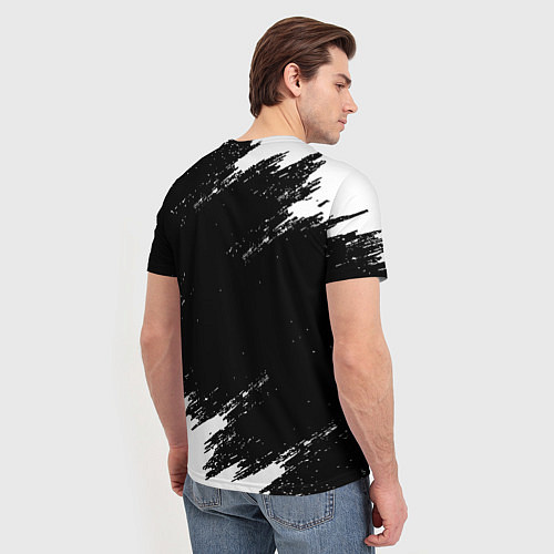 Мужская футболка Monster energy краски штрихи белые / 3D-принт – фото 4