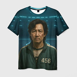 Мужская футболка Игрок 456 грустный - Игра в кальмара
