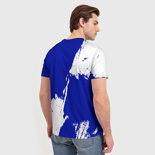 Мужская футболка Тампа Бэй Лайтнинг - синяя краска / 3D-принт – фото 4