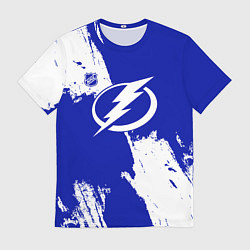 Мужская футболка Тампа Бэй Лайтнинг - синяя краска