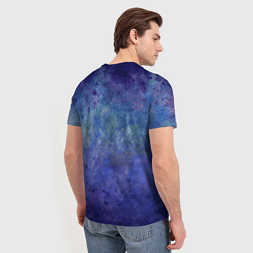 Мужская футболка Абстракция - blue tunnel / 3D-принт – фото 4