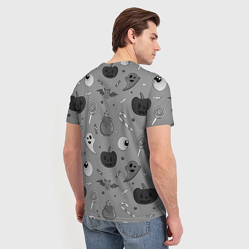 Мужская футболка Halloween grey / 3D-принт – фото 4