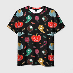 Мужская футболка Halloween red pumpkin
