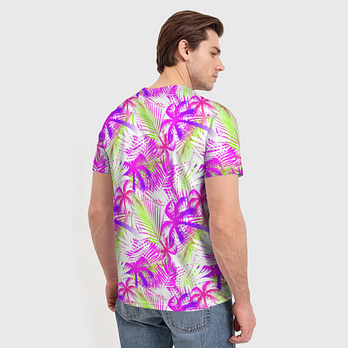 Мужская футболка Palm tree pink / 3D-принт – фото 4