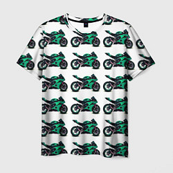 Мужская футболка Motorcycle turquoise