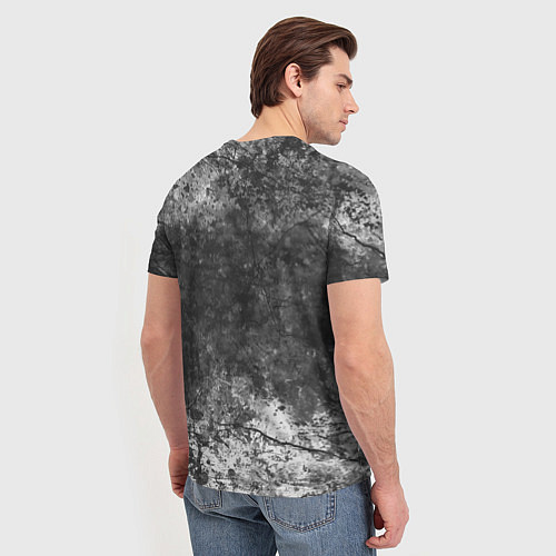 Мужская футболка Абстракция - grey and white wall with cracks / 3D-принт – фото 4