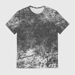 Футболка мужская Абстракция - grey and white wall with cracks, цвет: 3D-принт