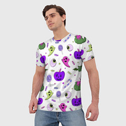 Футболка мужская Halloween purple pumpkin pattern, цвет: 3D-принт — фото 2