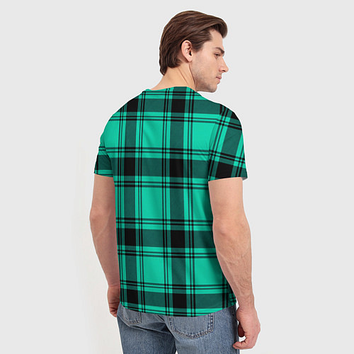 Мужская футболка Checkered turquoise / 3D-принт – фото 4