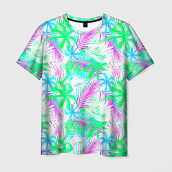 Футболка мужская Palm green light blue, цвет: 3D-принт
